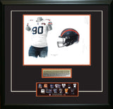 This is an original watercolor painting of the 2019 Chicago Bears uniform.