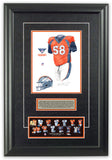 This is an original watercolor painting of the 2021 Denver Broncos uniform.
