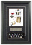 This is an original watercolor painting of the 2009 New Orleans Saints uniform.
