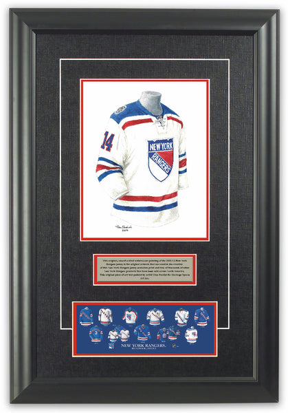 NHL New York Rangers 2011-12 uniform and jersey original art – Heritage  Sports Art