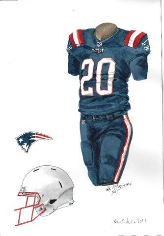 New England Patriots 2017 - Heritage Sports Art - original watercolor artwork