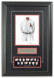 This is an original watercolor painting of the 1928 St. Louis Cardinals uniform.
