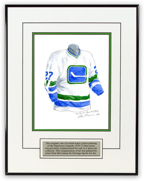 NHL Vancouver Canucks 1970-71 uniform and jersey original art – Heritage  Sports Art