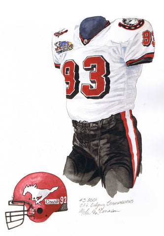 Calgary Stampeders 2001 - Heritage Sports Art - original watercolor artwork - 1