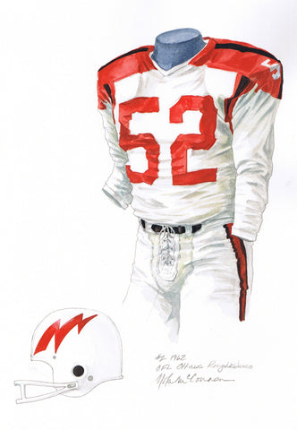 Ottawa Redblacks 1962 - Heritage Sports Art - original watercolor artwork - 1