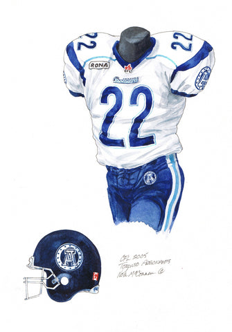 Toronto Argonauts 2005 - Heritage Sports Art - original watercolor artwork - 1
