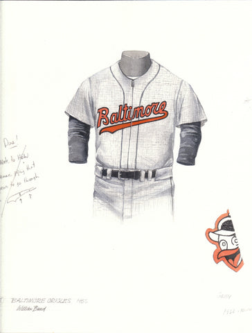 Baltimore Orioles 1956 - Heritage Sports Art - original watercolor artwork - 1