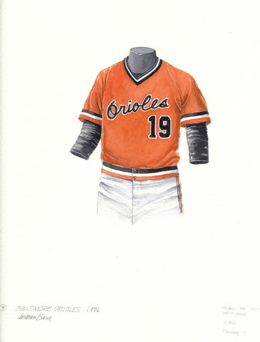 Baltimore Orioles 1976 - Heritage Sports Art - original watercolor artwork - 1