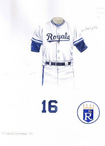 Kansas City Royals 1985 White - Heritage Sports Art - original watercolor artwork - 1