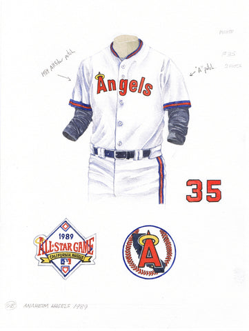 Los Angeles Angels of Anaheim 1989 - Heritage Sports Art - original watercolor artwork - 1