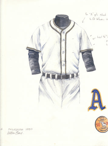 Oakland Athletics 1950 - Heritage Sports Art - original watercolor artwork - 1