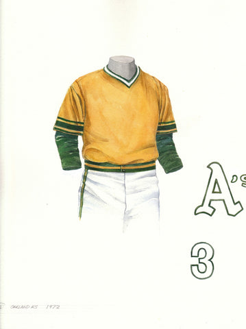 Oakland Athletics 1972 - Heritage Sports Art - original watercolor artwork - 1