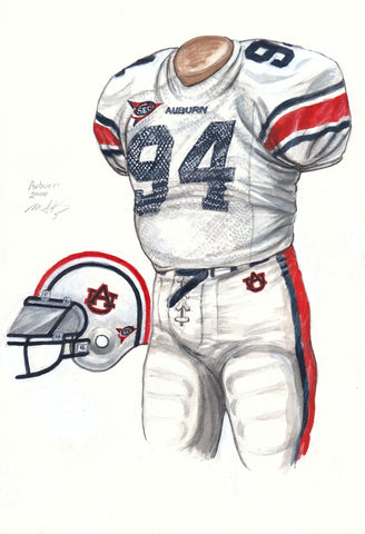 Auburn Tigers 2008 - Heritage Sports Art - original watercolor artwork - 1