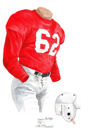 Georgia Bulldogs 1946 - Heritage Sports Art - original watercolor artwork - 1