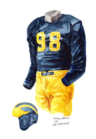 Michigan Wolverines 1940 - Heritage Sports Art - original watercolor artwork - 1