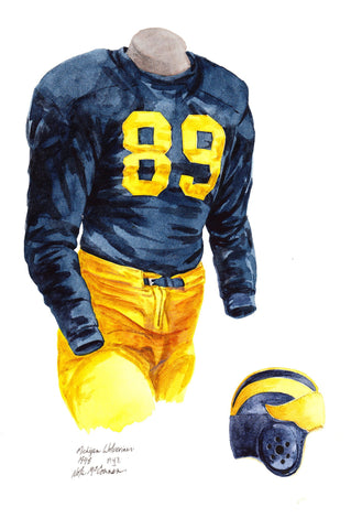 Michigan Wolverines 1948 - Heritage Sports Art - original watercolor artwork - 1