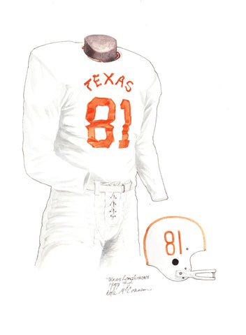 Texas Longhorns 1959 - Heritage Sports Art - original watercolor artwork - 1