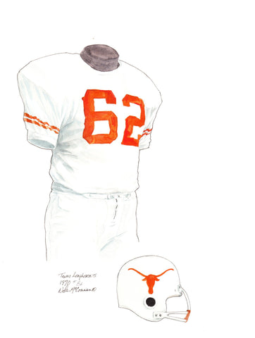 Texas Longhorns 1970 - Heritage Sports Art - original watercolor artwork - 1