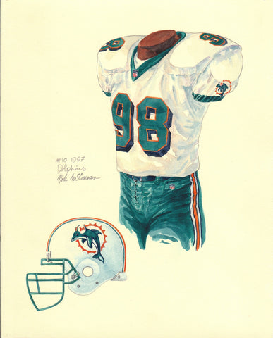 Miami Dolphins 1997 - Heritage Sports Art - original watercolor artwork - 1