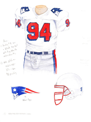 New England Patriots 1996 - Heritage Sports Art - original watercolor artwork - 1
