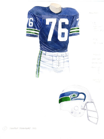 Seattle Seahawks 1976 - Heritage Sports Art - original watercolor artwork - 1