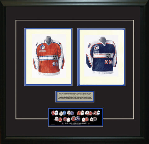 NHL All-Star 1999-2000 Red + Blue - Heritage Sports Art - original watercolor artwork