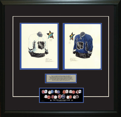 NHL All-Star 2002-03 White + Blue - Heritage Sports Art - original watercolor artwork