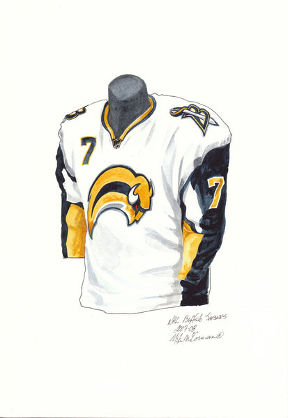 buffalo sabres football helmet NHL Buffalo Sabres 2007-08 uniform and jersey original art – Heritage Sports Art