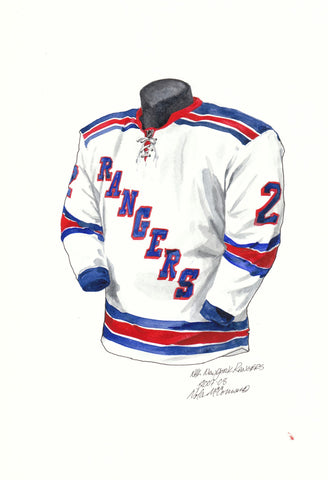 New York Rangers 2007-08 - Heritage Sports Art - original watercolor artwork - 1