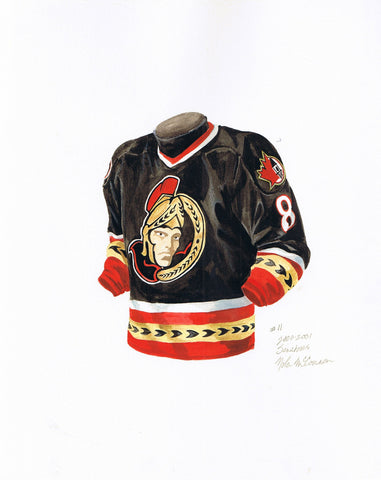 Ottawa Senators 2000-01 - Heritage Sports Art - original watercolor artwork - 1