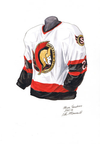 Ottawa Senators 2005-06 - Heritage Sports Art - original watercolor artwork - 1