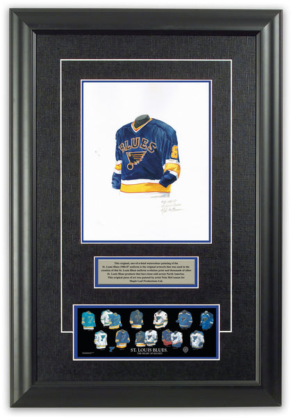 NHL St. Louis Blues 1986-87 uniform and jersey original art – Heritage  Sports Art