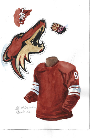 Arizona Coyotes 2011-12 - Heritage Sports Art - original watercolor artwork