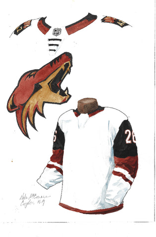 Arizona Coyotes 2018-19 - Heritage Sports Art - original watercolor artwork