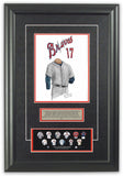 This is an original watercolor painting of the 1966 Atlanta Braves uniform.