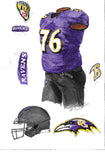 This is an original watercolor painting of the 2017 Baltimore Ravens uniform.