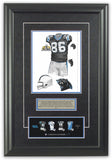 This is an original watercolor painting of the 2015 Carolina Panthers uniform.