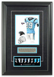 This is an original watercolor painting of the 2021 Carolina Panthers uniform.