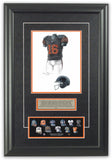 This is an original watercolor painting of the 2012 Chicago Bears uniform.
