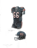 This is an original watercolor painting of the 2017 Chicago Bears uniform.