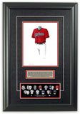 This is an original watercolor painting of the 2021 Cleveland Indians uniform.