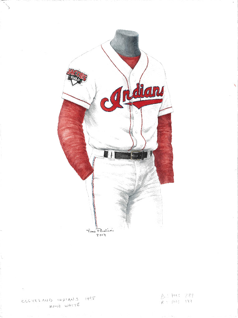 MLB Cleveland Guardians 1995 uniform original art – Heritage Sports Art