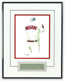This is an original watercolor painting of the 2012 Cleveland Indians uniform.