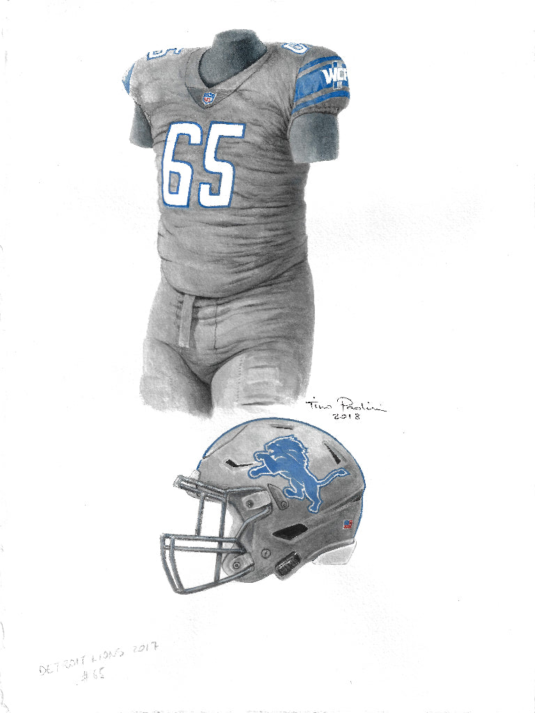NFL Detroit Lions 2017 uniform original art – Heritage Sports Art