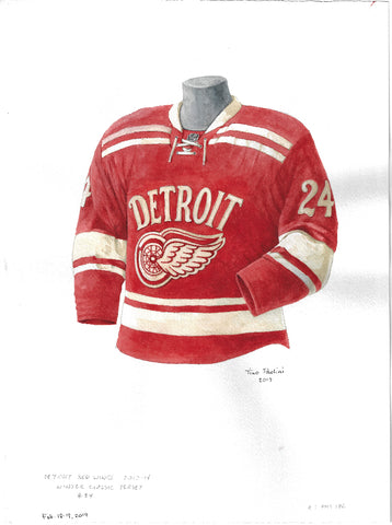 Detroit Red Wings uniform evolution plaqued poster – Heritage Sports Stuff