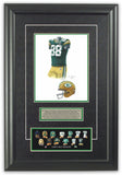 This is an original watercolor painting of the 2010 Green Bay Packers uniform.