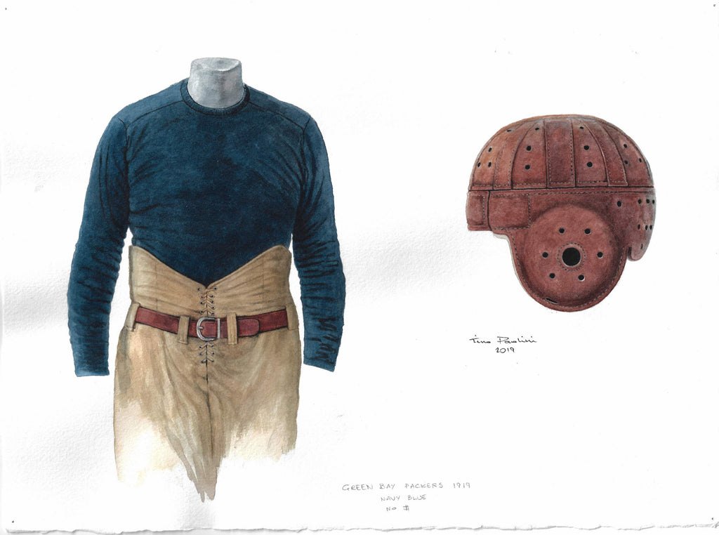 NFL Green Bay Packers 1919 uniform original art – Heritage Sports Art NFL Green Bay Packers 1919 uniform original art – Heritage Sports Art