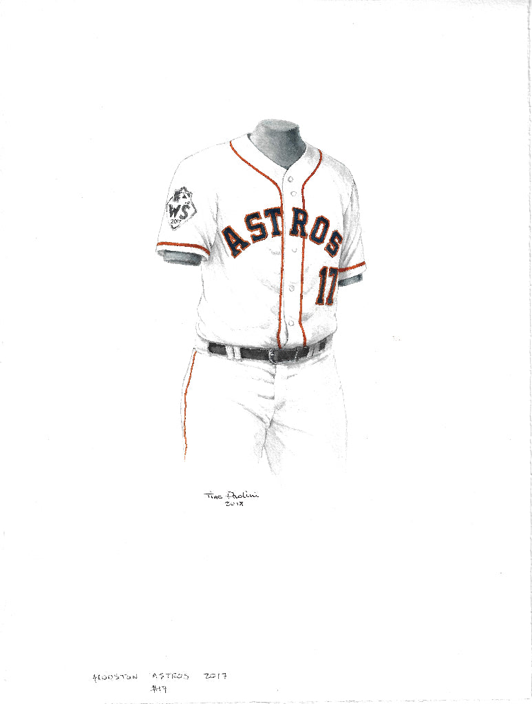 MLB Houston Astros 2017 uniform original art – Heritage Sports Art