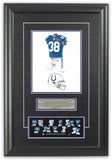 This is an original watercolor painting of the 2009 Indianapolis Colts uniform.