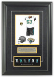 This is an original watercolor painting of the 2017 Jacksonville Jaguars uniform.